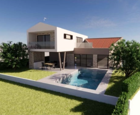 Modern villa with sea view in Krnica under construction 