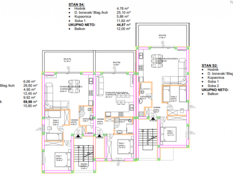 Nové byty na prodej na Čiovu jen 150 metrů od moře, rezidence s bazénem a garáží - pic 14