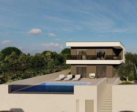 Vila v Svetvinčenat ve výstavbě, moderní design a bazén 