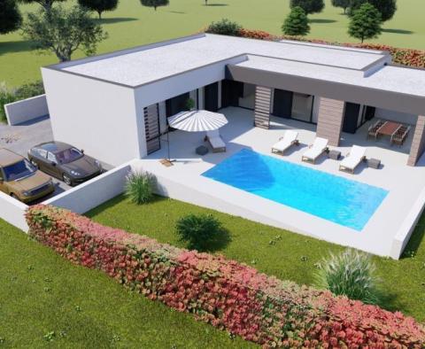 Neue moderne Villa im Bau in der Gegend von Labin 