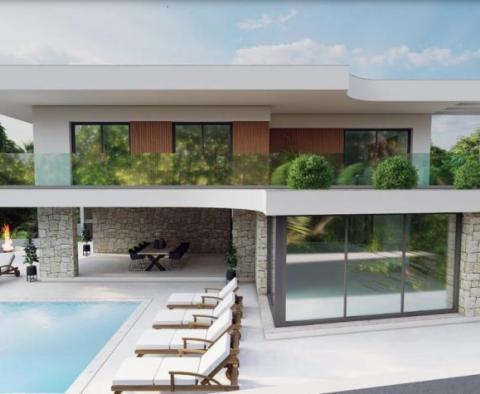 Elegant lux villa under construction in Zadar area just 100 meters from the sea 