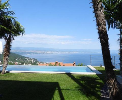 Luxus villa gyönyörű kilátással a tengerre, úszómedencével Lovranban - pic 4