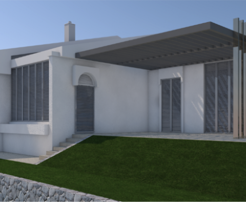 First line across the green belt villa with the pool, Krk - project for renovation  - pic 6