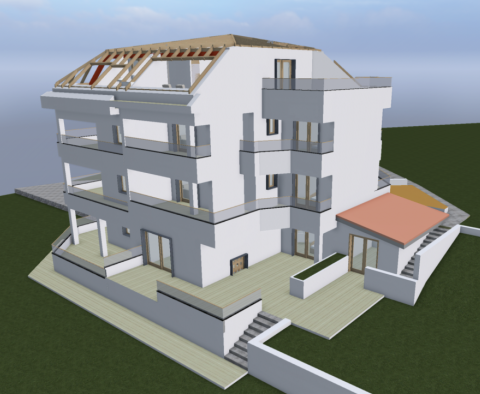 Tágas apartman terasszal a tenger közelében, egy új épületben, panorámás kilátással a tengerre Iciciben - pic 17