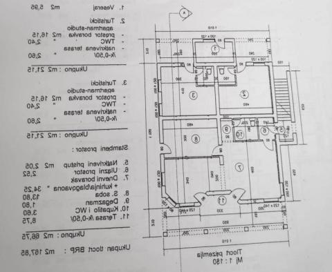 Apart-dům s 11 apartmány v Medulinu, nádherná zelená plocha jen 500 metrů od moře - pic 63