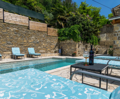 Two stone properties with a swimming pool in Oprtalj with a view of Motovun - pic 23