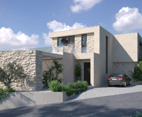 Villa au design moderne avec piscine et vue mer à seulement 500 mètres de la mer dans la région de Rabac - pic 2