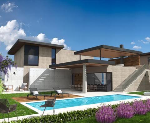 Luxury villa under construction with sea view in Vodnjan, within modern domain 