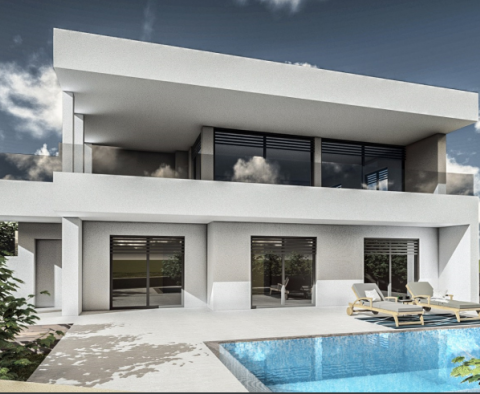 New built villa with swimming pool and sea view in Marcana near Pula 