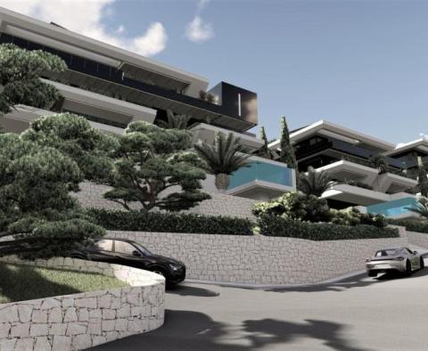 Luxury apartment of 137m2 with private pool in a new building above the center of Opatija, with garage and sea view - pic 2