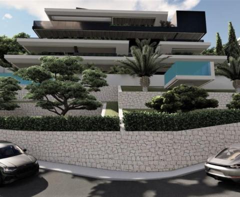 Luxury apartment of 137m2 with private pool in a new building above the center of Opatija, with garage and sea view - pic 7