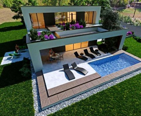 Maison de design moderne avec piscine dans le quartier de Rabac 