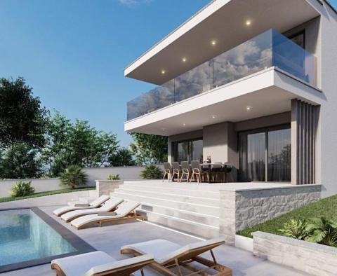 Modern villa near the beach surrounded by greenery in Medulin area 