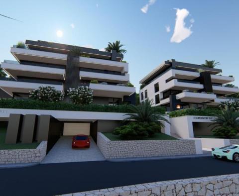 Exklusive Wohnung in einem neuen Gebäude mit privatem Pool und Panoramablick auf das Meer in Opatija 