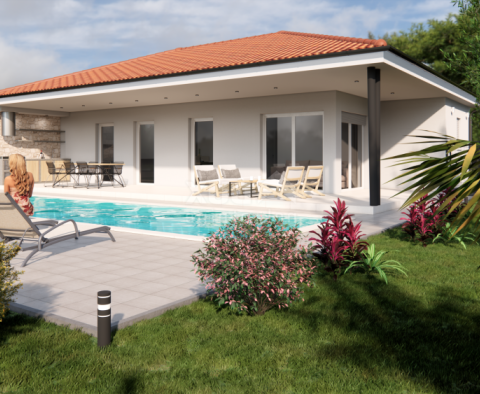 New villa with swimming pool in Žminj within greenery 