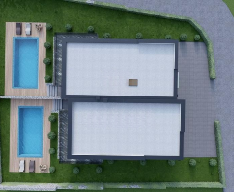 Two semi-detached villas with swimming pool 2 km from the sea in Umag area 