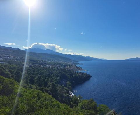 Building land plot 2212 m² with sea view for residential building, apartments, apartments, family house or house for rent with swimming pool in Ika, Opatija 