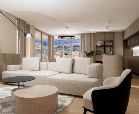 Appartement spacieux dans un immeuble neuf luxueux avec vue mer et garage, à seulement 200 m du Lungomare à Opatija 