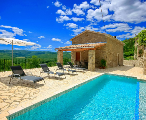Two stone properties with a swimming pool in Oprtalj with a view of Motovun - pic 6
