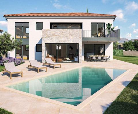 Modern villa with swimming pool under construction in Porec area, for sale 