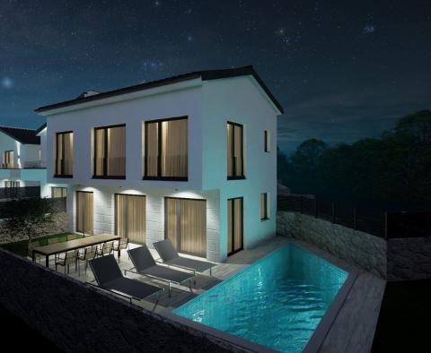 Modern home with swimming pool and sea view in Malinska, for sale 