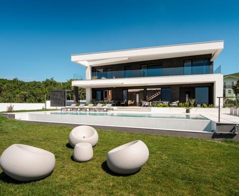 Luxus új villa tengerre néző kilátással a Labin környékén, eladó 