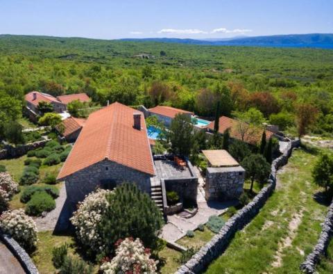 Fantastic estate on Krk with two stone villas and sea view in Provence style 