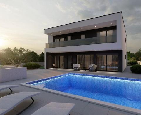 Villa under construction in Svetvinčenat, modern lines 