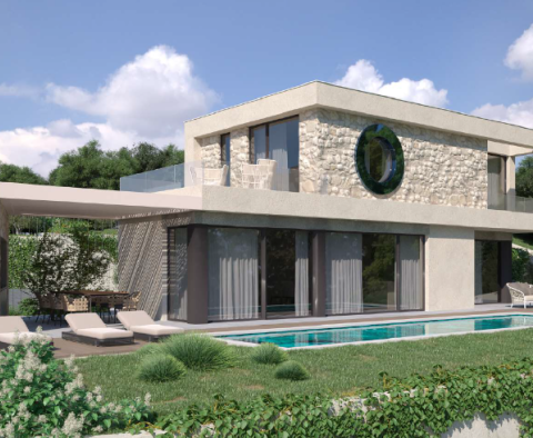  Modern design villa with pool and sea view just 500 meters from the sea in Rabac area 