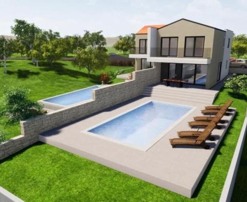 Neue Doppelhaushälfte mit Pool in Bogovići, Malinska-Dubašnica auf der Insel Krk 