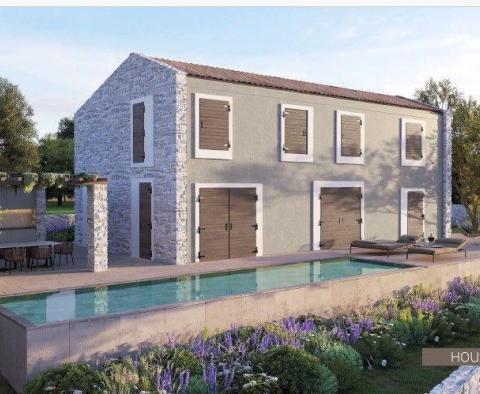 An imposing Mediterranean designer villa with a swimming pool in the heart of Istria in Oprtalj 