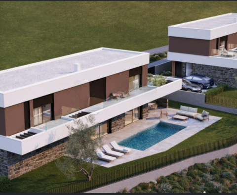 Csodálatos új villa Kanfanában Rovinj közelében, távoli kilátással a tengerre - 2 villa, amely csomagban is megvásárolható 