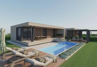 Mediterrane Täler Istriens verstecken diesen neuen Komplex moderner Villettas mit Swimmingpools 